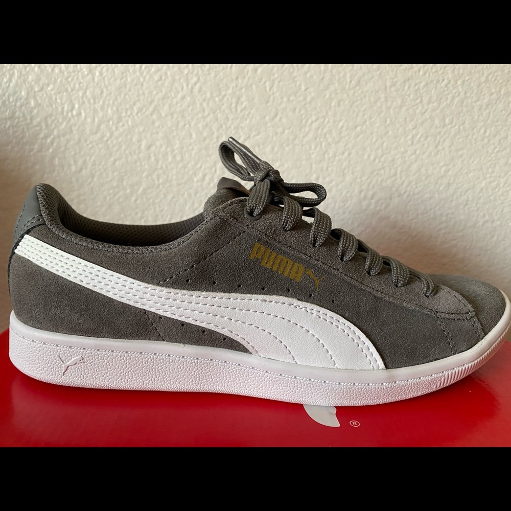 Grey Puma Vikky Shoes Suede